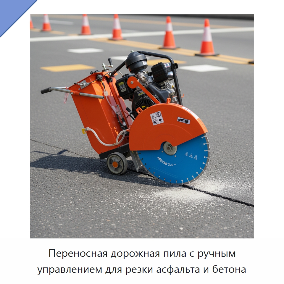 Переносная дорожная пила с ручным управлением для резки асфальта и бетона — Дорожная техника