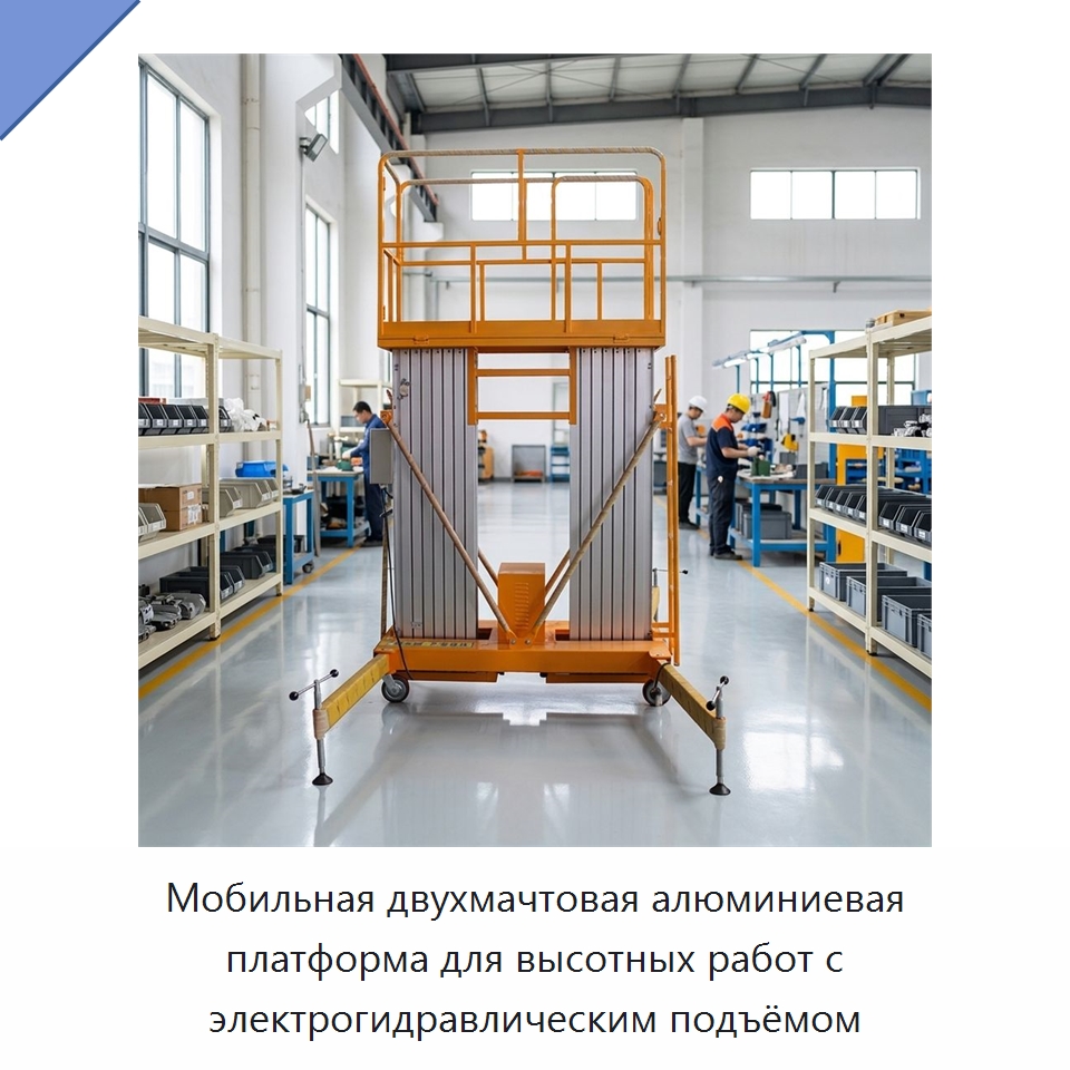 Мобильная двухмачтовая алюминиевая платформа для высотных работ с электрогидравлическим подъёмом — Электротали