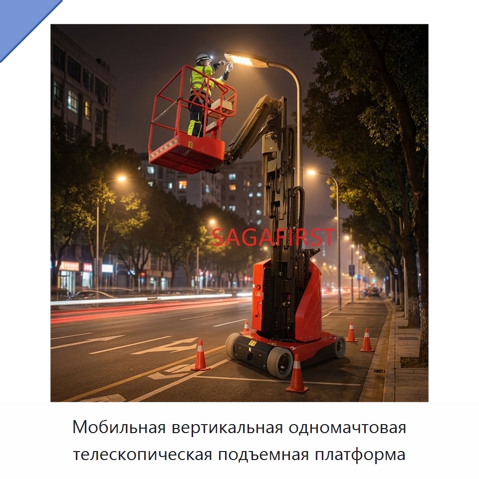 Мобильная вертикальная одномачтовая телескопическая подъемная платформа — Подъемные столы