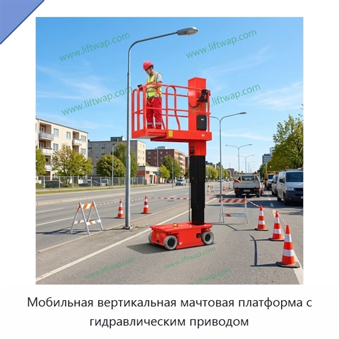 Мобильная вертикальная мачтовая платформа с гидравлическим приводом