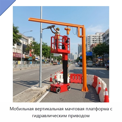Мобильная вертикальная мачтовая платформа с гидравлическим приводом