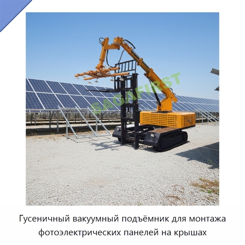 Гусеничный вакуумный подъёмник для монтажа фотоэлектрических панелей на крышах