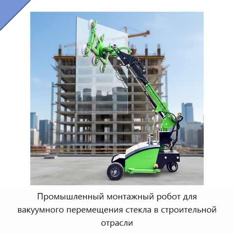 Промышленный монтажный робот для вакуумного перемещения стекла в строительной отрасли