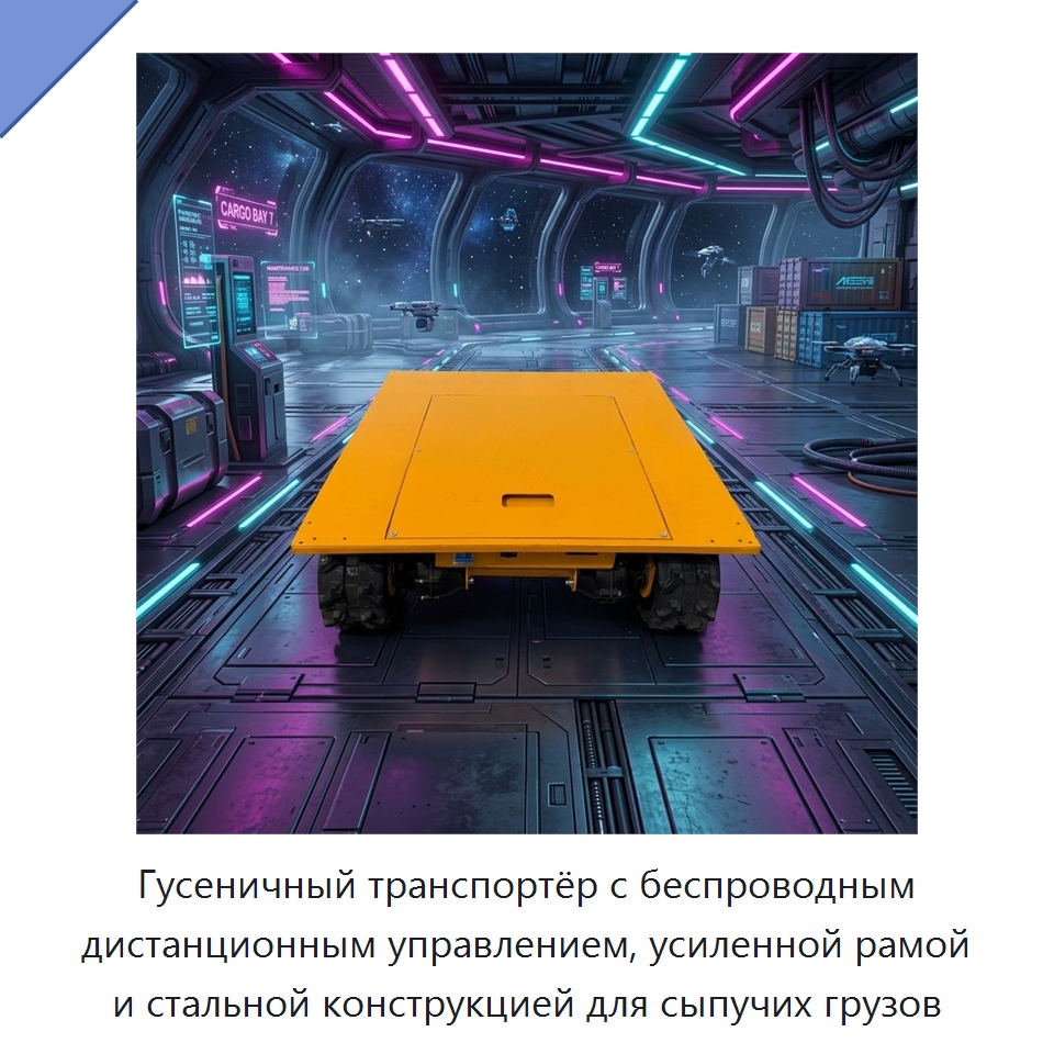 Гусеничный транспортёр с беспроводным дистанционным управлением, усиленной рамой и стальной конструкцией для сыпучих грузов — Подъемно-транспортное оборудование