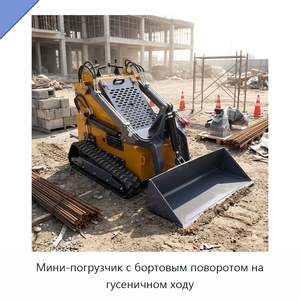 Мини-погрузчик с бортовым поворотом на гусеничном ходу