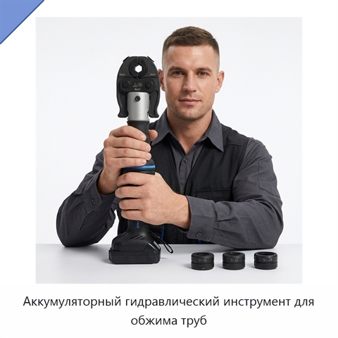 Аккумуляторный гидравлический инструмент для обжима труб