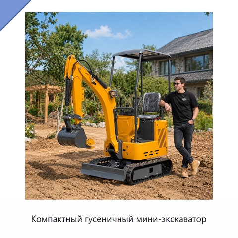 Компактный гусеничный мини-экскаватор