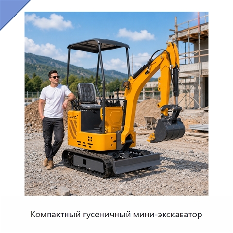 Компактный гусеничный мини-экскаватор