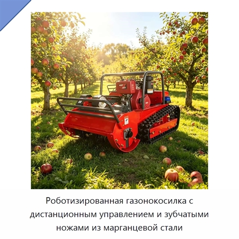 Роботизированная газонокосилка с дистанционным управлением и зубчатыми ножами из марганцевой стали