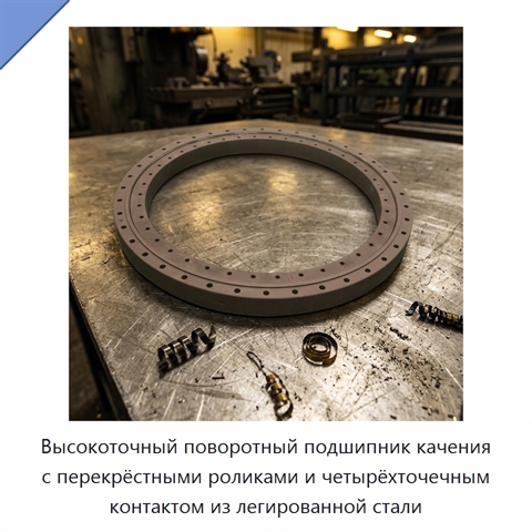 Высокоточный поворотный подшипник качения с перекрёстными роликами и четырёхточечным контактом из легированной стали
