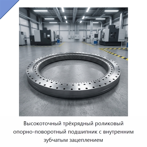 Высокоточный трёхрядный роликовый опорно-поворотный подшипник с внутренним зубчатым зацеплением