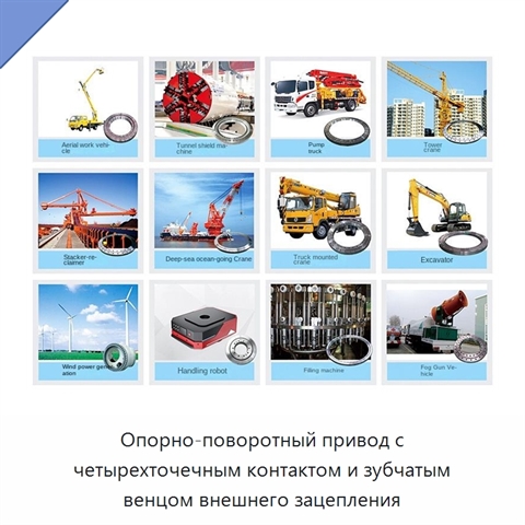 Опорно-поворотный привод с четырехточечным контактом и зубчатым венцом внешнего зацепления