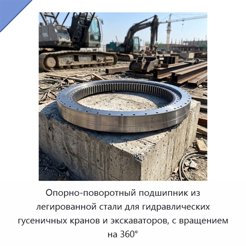 Опорно-поворотный подшипник из легированной стали для гидравлических гусеничных кранов и экскаваторов, с вращением на 360°