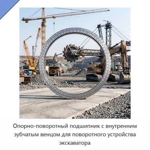 Опорно-поворотный подшипник с внутренним зубчатым венцом для поворотного устройства экскаватора