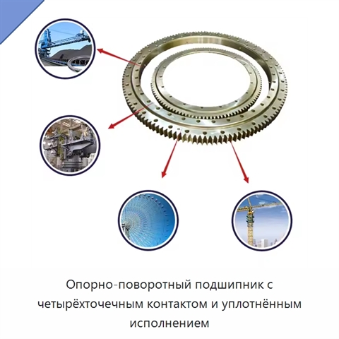 Опорно-поворотный подшипник с четырёхточечным контактом и уплотнённым исполнением