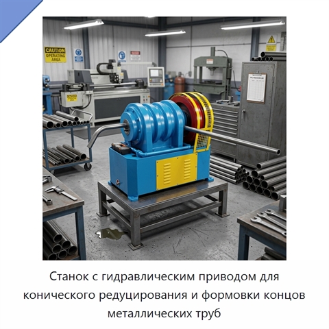 Станок с гидравлическим приводом для конического редуцирования и формовки концов металлических труб