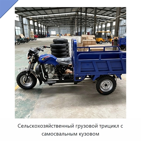 Сельскохозяйственный грузовой трицикл с самосвальным кузовом