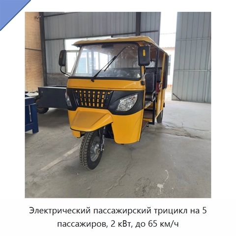 Электрический пассажирский трицикл на 5 пассажиров, 2 кВт, до 65 км/ч