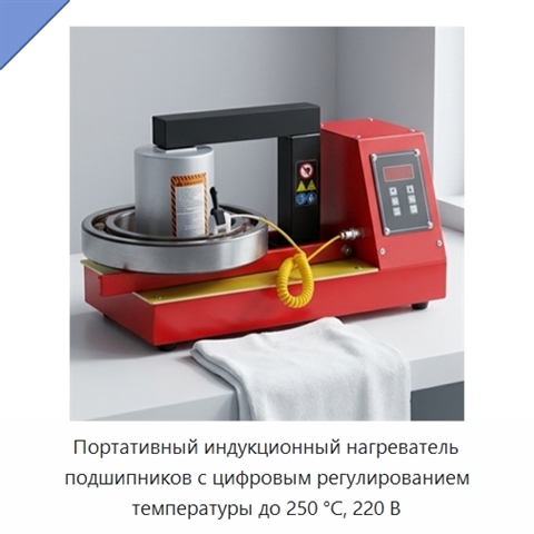 Портативный индукционный нагреватель подшипников с цифровым регулированием температуры до 250 °C, 220 В