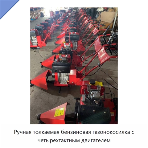 Ручная толкаемая бензиновая газонокосилка с четырехтактным двигателем