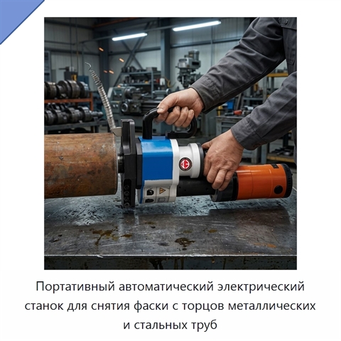 Портативный автоматический электрический станок для снятия фаски с торцов металлических и стальных труб