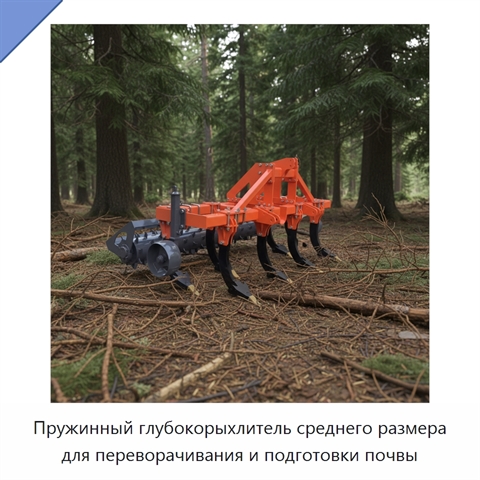 Пружинный глубокорыхлитель среднего размера для переворачивания и подготовки почвы