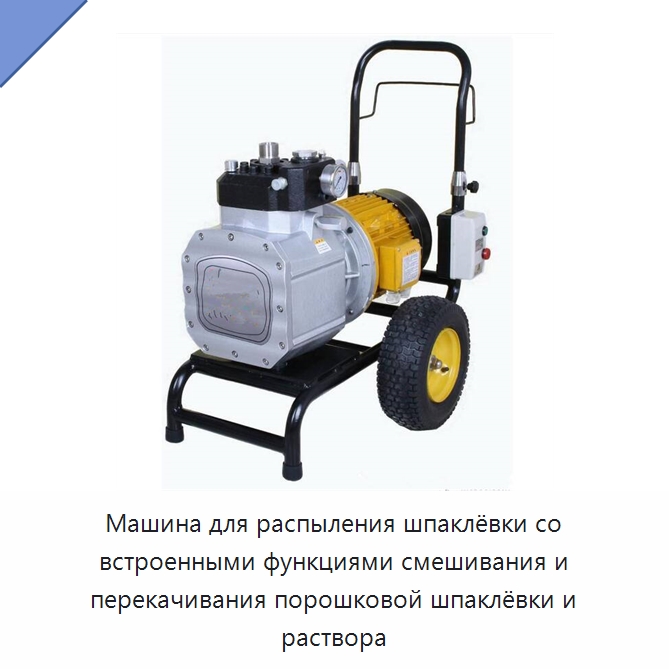 Машина для распыления шпаклёвки со встроенными функциями смешивания и перекачивания порошковой шпаклёвки и раствора — Штукатурные станции