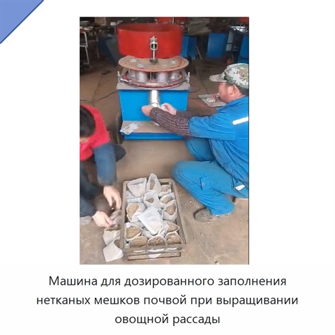 Машина для дозированного заполнения нетканых мешков почвой при выращивании овощной рассады