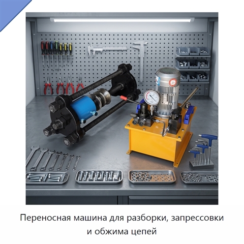 Переносная машина для разборки, запрессовки и обжима цепей