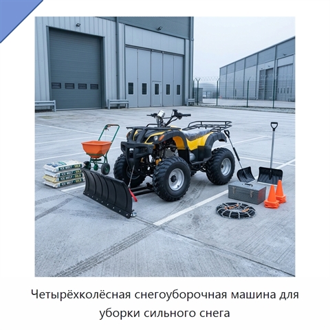 Четырёхколёсная снегоуборочная машина для уборки сильного снега
