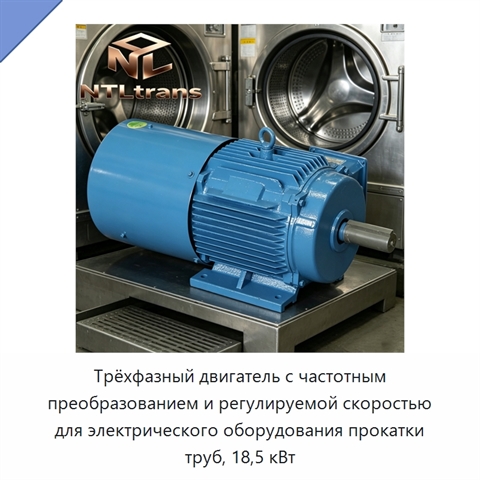 Трёхфазный двигатель с частотным преобразованием и регулируемой скоростью для электрического оборудования прокатки труб, 18,5 кВт