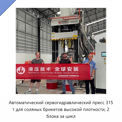Автоматический сервогидравлический пресс 315 т для соляных брикетов высокой плотности, 2 блока за цикл