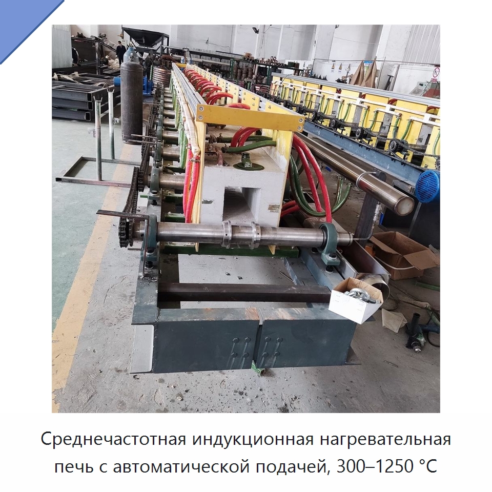 Среднечастотная индукционная нагревательная печь с автоматической подачей, 300–1250 °C — Промышленные печи