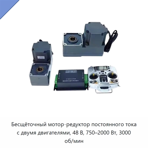 Бесщёточный мотор-редуктор постоянного тока с двумя двигателями, 48 В, 750–2000 Вт, 3000 об/мин